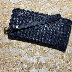 Viola Castellani Woven Italian Leather Wristlet